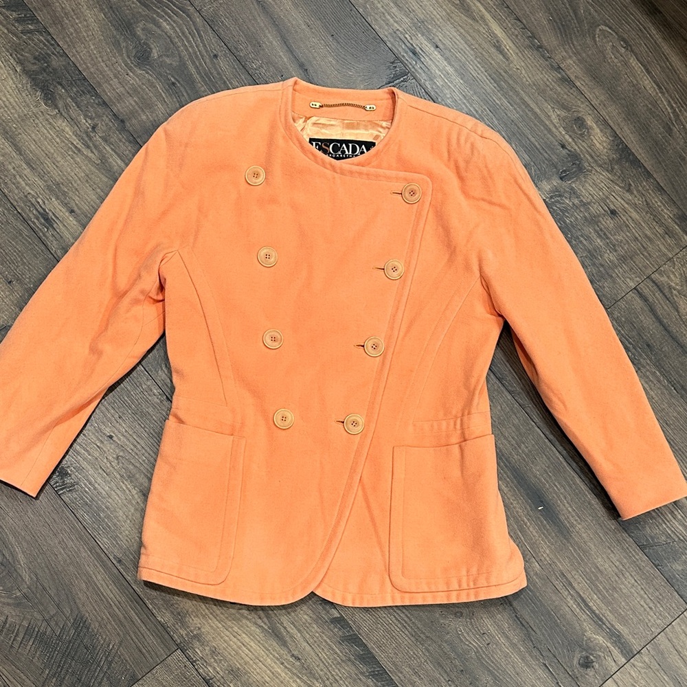 VINTAGE ESCADA Jacket vibrant peach size 40 NEVER WORN